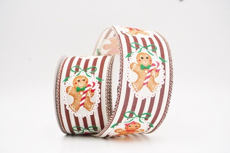 Cremefarben gestreiftes Lebkuchenrahmen-Weihnachtsband_KW0439GC-2-2